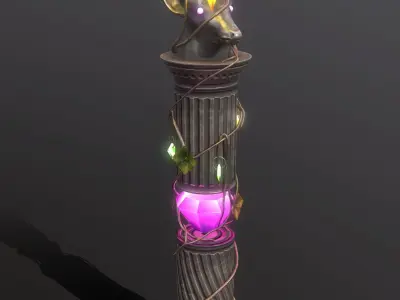 column deer Free low-poly 3D model