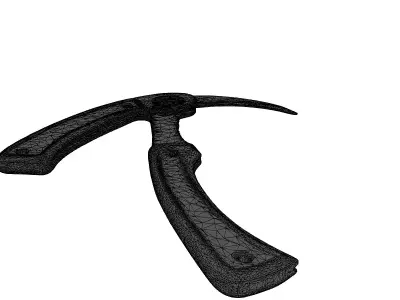 Ornate Folding Karambit Knife 3D model