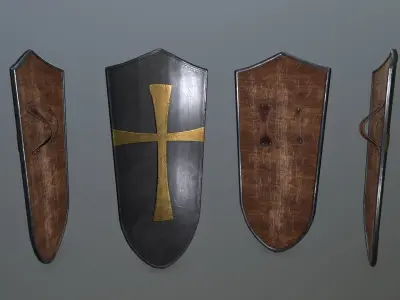 shield set spartan Low-poly 3D model