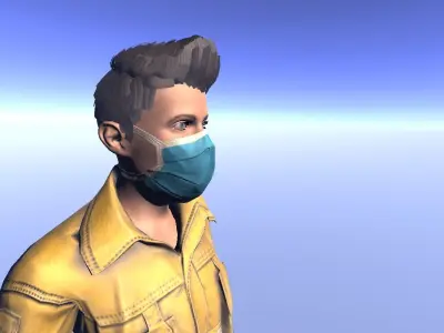 Biohazard Teen - animated rigged Teen Low-poly 3D model