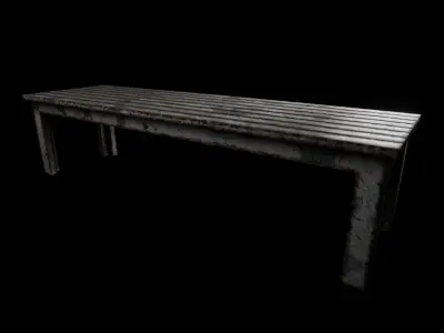 Old Rusty Bench Low-poly 3D model