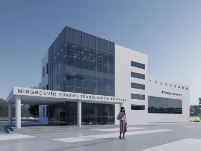 industrial building Low-poly 3D model