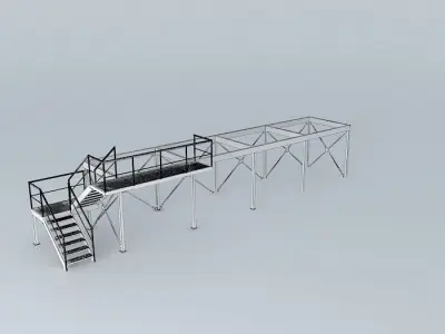 Mezzanine support conteiner 12m Free 3D model