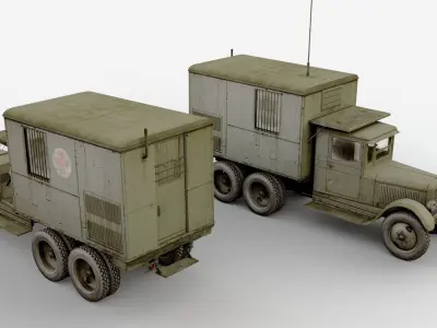 ZIS-5 box Low-poly 3D model