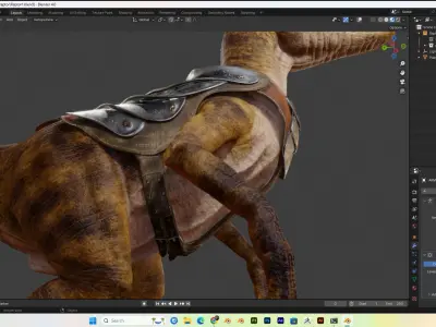 Raptor 3D Model Fully Rigged PBR 4k Low-poly 3D model