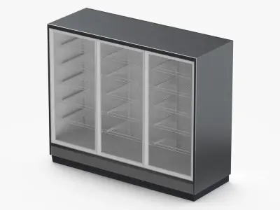 Soda Drink Fridge Large 3 Door 3D model