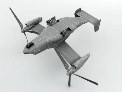 V22 Osprey Helicopter  Low-poly 3D model