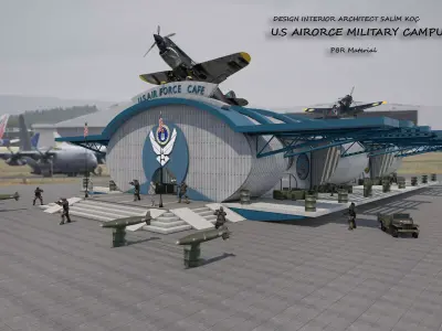 military  Air Force  hangar cafe museum  3D model
