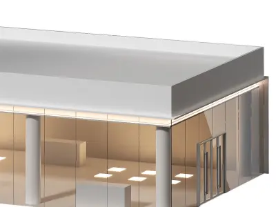 Commercial building Exhibition salon store showroom museum 3D model