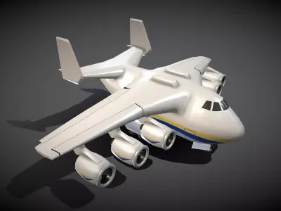 Cartoon Antonov An-225 Mriya Low-poly 3D model