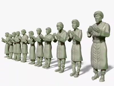 Nomads in prayer for the crowd 3D print model