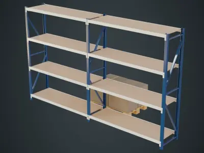 Boxes Pallet And Shelf 1A Low-poly 3D model