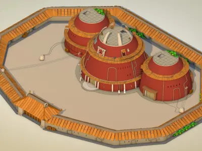 Hokage Building - Naruto by DSZarts Low-poly 3D model