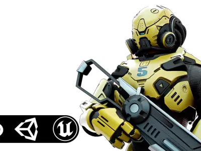 CYBORG SOLDIER RX-10 Rigged for Unreal Engine - Unity - MIXAMO 3D model