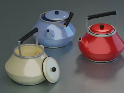 Kettle tea Free low-poly 3D model