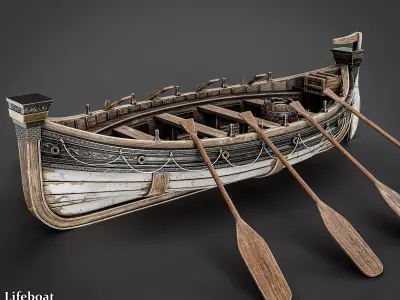 Lifeboat Low-poly 3D model