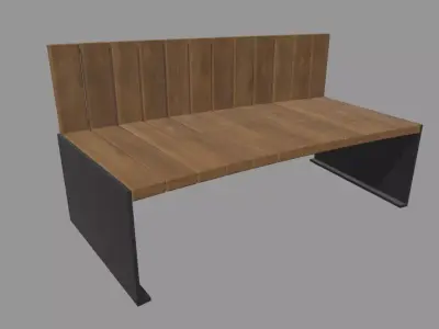 Low Poly Bench 016 Low-poly 3D model
