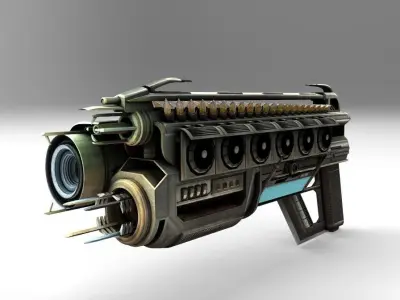 Multi Gun game ready Low-poly 3D model