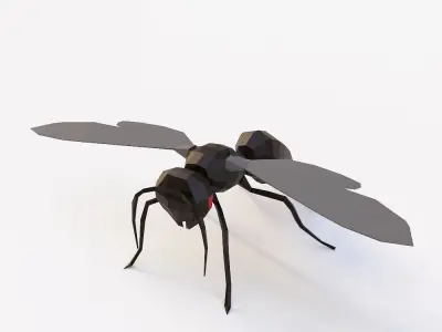 Flying ant 3d model  Low-poly 3D model
