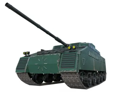 Military Battle Tank Low-poly 3D model