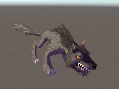 Wolf Rigged Animated Low Poly 3D model Low-poly 3D model