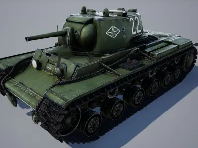 KV-1 ussr Tank - game model Low-poly 3D model