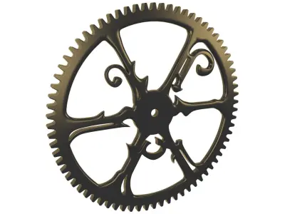 Seteampunk metal spur gear old victorian style 3D model