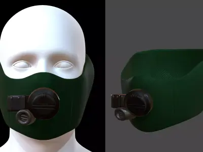 Gas mask helmet 3d model scifi Low-poly Low-poly 3D model