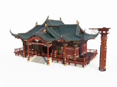 Club Hall of Ancient Asian Architecture 3D model
