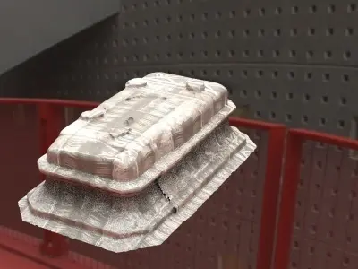 Bull statue model Stand 3D model