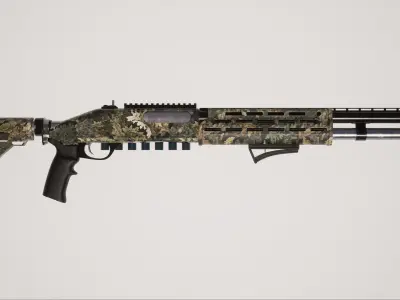 Shotgun 2 Low-poly 3D model