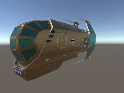 Spaceship Patriot Type 2 Brown Low-poly 3D model