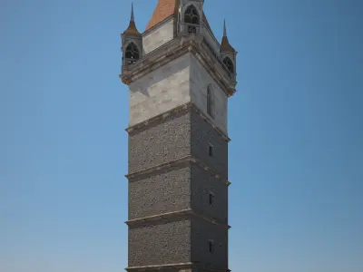 Belfry clock tower 3D model