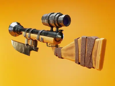 Stylized shotgun for game Low-poly 3D model