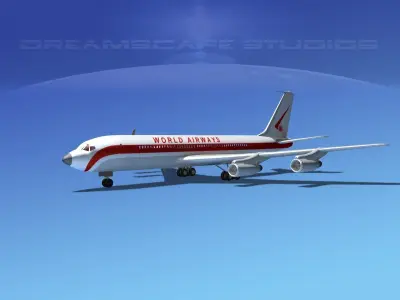 Boeing 707 World Airways 3D model