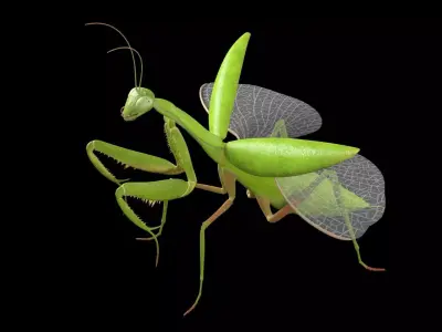 Mantis insect Low-poly 3D model