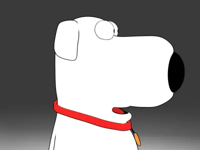 Brian Griffin 3d line-art 3D model