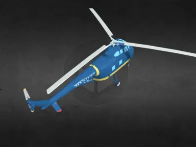 HRS-1 helicopter Low-poly 3D model