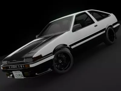 1986 Toyota Sprinter Trueno AE86 From Initial D Free 3D model
