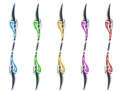 a set of cutting weapons - spear Low-poly 3D model