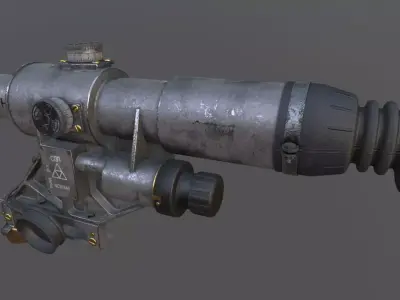 1OP50 SSP Russian Machine gun Scope Low-poly 3D model