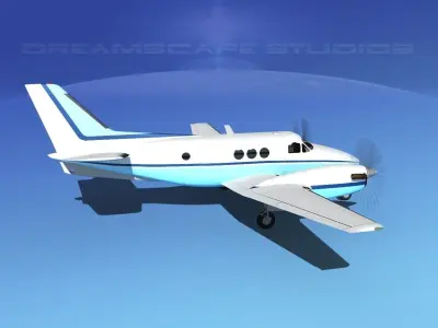 Beechcraft King Air 100 V02 3D model