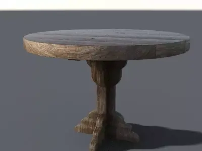 round table Low-poly 3D model