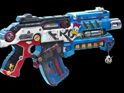 Sci-Fi Rifles Set Kitbash 3D model