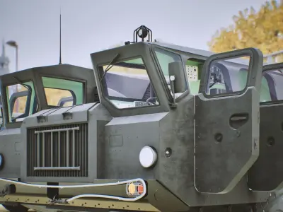 Scud B with Maz-543 Low-poly 3D model