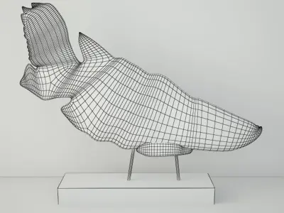 Teak Wood Fish Sculpture 3D model