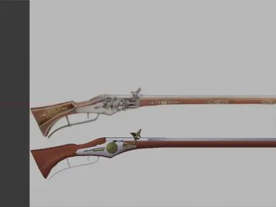 16th Century Wheellock Rifle 3D model