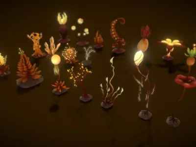 Cartoon Seaweed 6 Low-poly 3D model