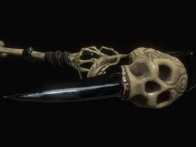 Skeleton Warhammer Low-poly 3D model