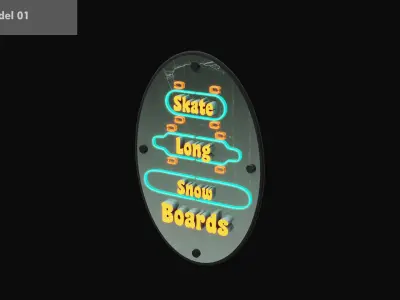 Neon signs pack volume 01 Free low-poly 3D model